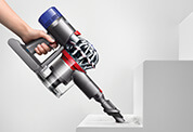 The Dyson V8 vacuum. Quickly convert to a handheld for quick clean ups, spot cleaning and cleaning difficult places.