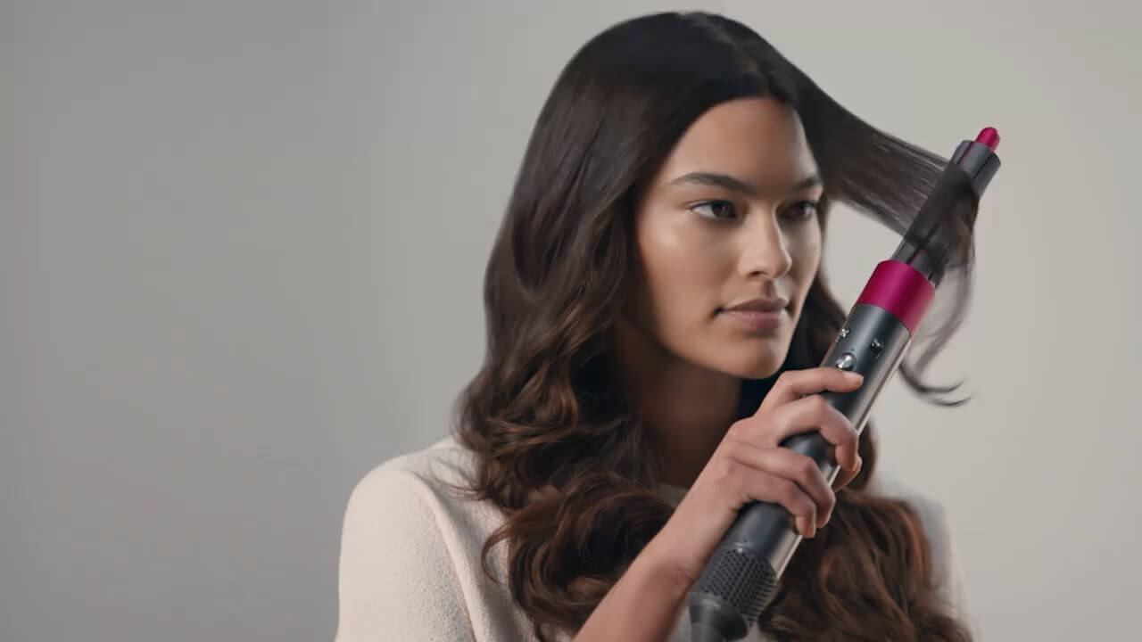 dyson curling wand video
