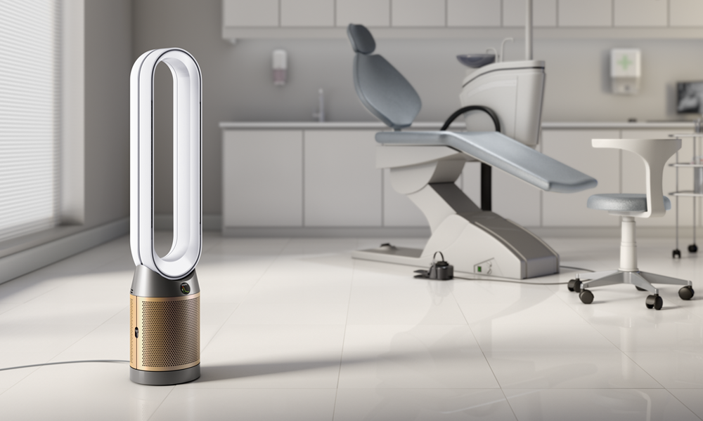 Dyson Pure HEPA Cool in a dentist surgery